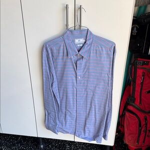 Southern Tide Men's Blue and Pink Striped Shirt